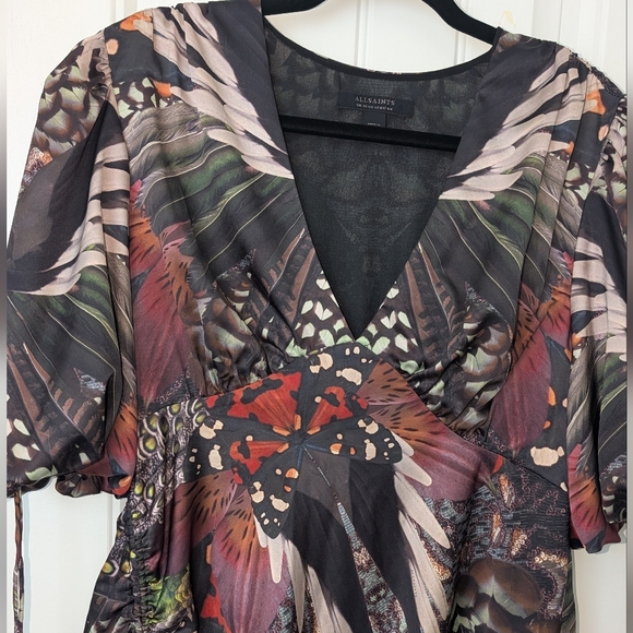 All Saints Gene Butterfly Print Dress 12 - Picture 3 of 8